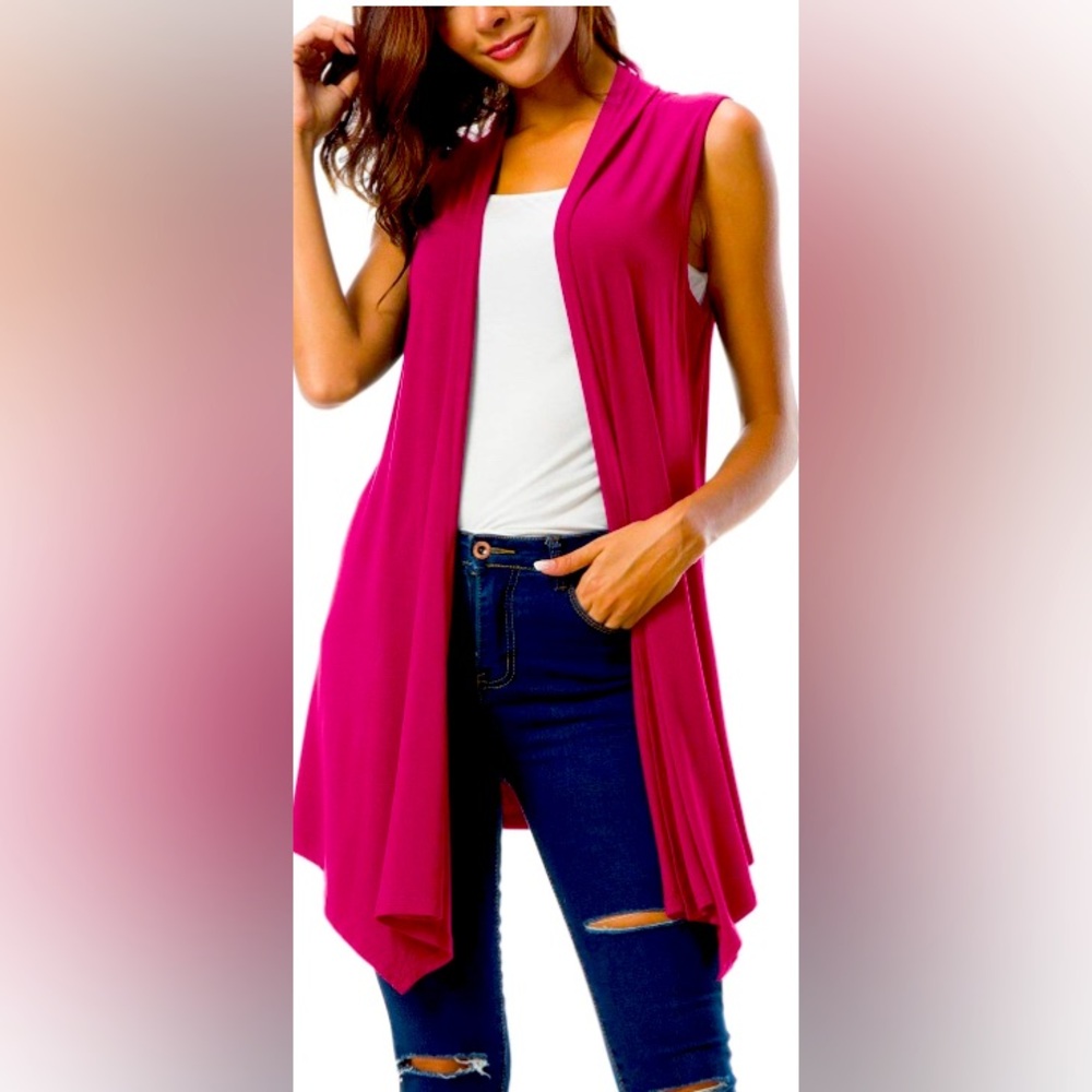 Olivia Blu Open Front Cardigan Vest (Size L)